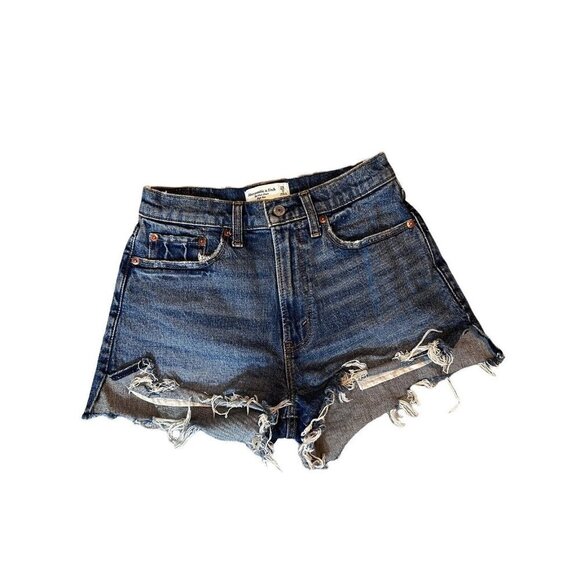 ABERCROMBIE & FITCH Women Curve Love The High Rise Mom Shorts Size 25 / 0 - Picture 1 of 9